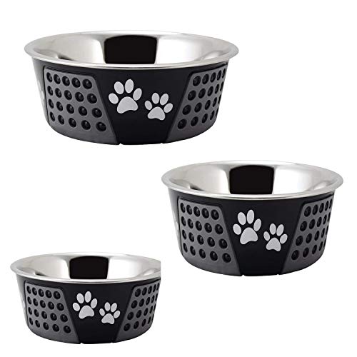 Evokk Pet Bowls – Stainless Steel - Non-Skid Base - Easy to Clean – Paw & Bone Design – Rubber Base - Dishwasher Safe – Easy to clean – Small, Medium and Large Size – Set of 3 Evokk Pet Bowls – Stainless Steel - Non-Skid Base - Easy to Clean – Paw & Bone Design – Rubber Base - Dishwasher Safe – Easy to clean – Small, Medium and Large Size – Set of 3