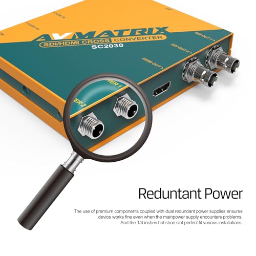 Image of AVMATRIX SDI /HDMI Up /Down /Cross Converter, DlP Switches, SD /HD /3G-SDI Scaling Frame Rate Conversion Scaler, 3.5mm Jack Audio Embedding, Auto Signal Detection SC2030