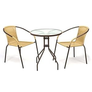 Nexos Trading GM36428_SL2 Beige Rattan Bistroset