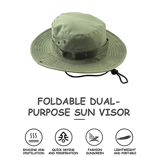 Mens Wide Brim Sun Hat Outdoor Safari Bucket Hats UV Protection Hiking Fishing Hat Travel Camping Flap Hats for Men4