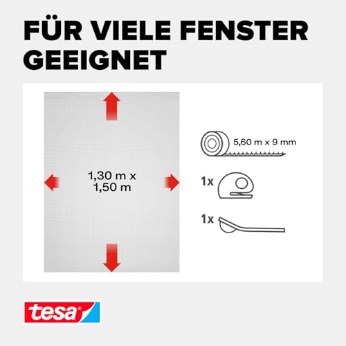 tesa Insect Stop Klett Fliegengitter Premium - 130 cm x 150 cm Anthrazit – Ansicht 4