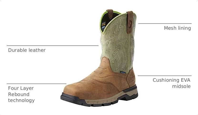 Image of Ariat Rebar Flex Western Waterproof Composite Toe Work Boot - Men's Leather Boots