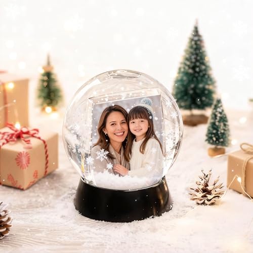 Personalisierte Schneekugel mit Foto, Schneekugel mit Glitzer,...