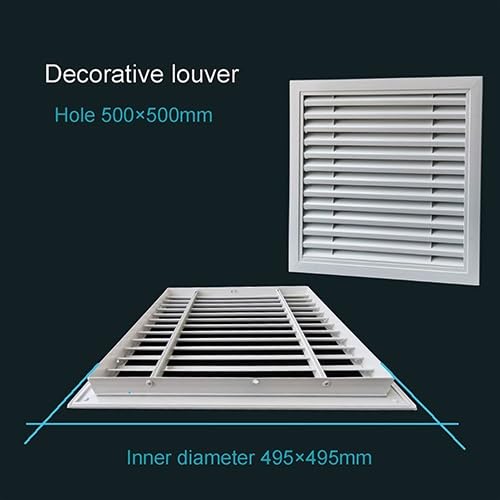griglia aerazione rettangolare, Griglie di ventilazione, cappa in rete di ventilazione in lega di alluminio Prese d'aria Aria condizionata Otturatore dell'unità esterna(Style A (hole opening,500x500 m