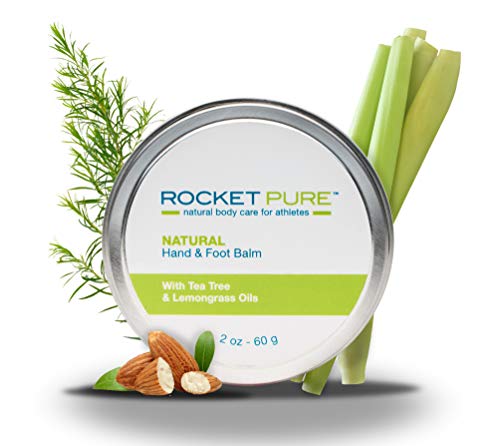 Natural Hand and Foot Balm for Athletes With Tea Tree and Lemongrass. For Cracked, Damaged Heels From Running, Hiking. Moisturize Dry, Chapped Hands From Climbing, Lifting and Other Sports.
