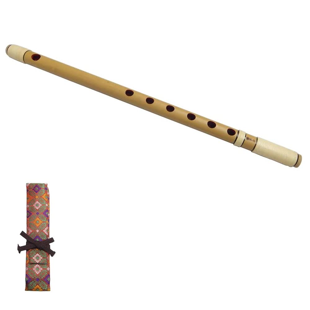 Amazon | 紫山 篠笛 獅子田 籐両巻 内部赤塗 6穴 7本調子 篠笛袋(色柄  