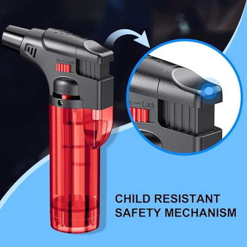 Image of Jet Flame Refillable Gas Lighter for Kitchen - Windproof Pocket Lighter For BBQs, Bonfire, Candle, Easy to Use (Multicolor, Pack of 1)