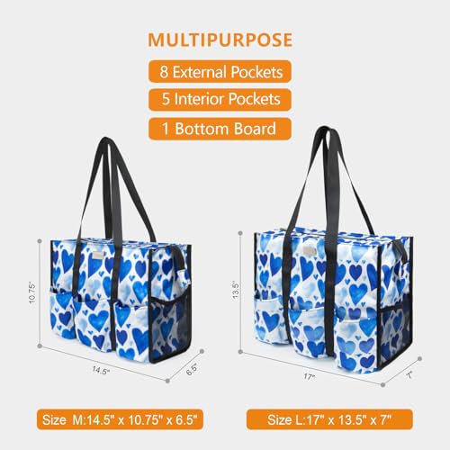 Image of TOPDesign Utility Water Resistant Tote Bag with 13 Pockets, Top Zipper Closure & Thick Bottom Support, for Working Women