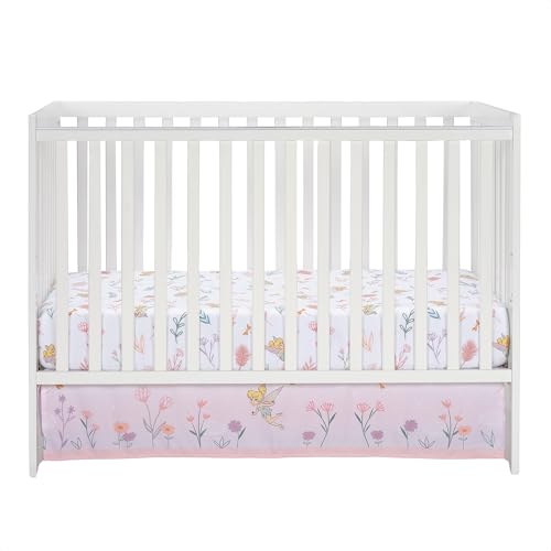 Image of Bedtime Originals Tinker Bell Fitted Crib Sheet - Pink, White, Green, Disney