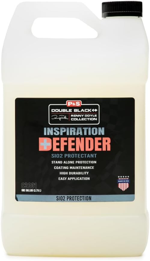 P & S Professional Detail Products Defender SiO2 Protectant Coating Topper & Standalone Sealant High-Gloss, Slick Finish Easy Spray & Wipe Renny Doyle Double Black - 1 Gallon