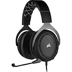 Corsair HS60 PRO Surround Auriculares para Juegos (7.1 Sonido envolvente, Espuma viscoelástica almohadillas, Unidireccional micrófono, Compatible con PC, PS4, Xbox One, Switch y móviles), Carbono