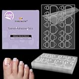 TOROKOM Nagel Klebepads – Wasserfeste Doppelseitige Klebepads, Transparente Nagelkleber-Alternative, Jelly Gel Nagelkleber, Einfaches Auftragen & Entfernen für Kunstnägel (25 Blatt - 600P)