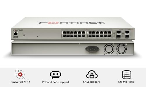 Image of FORTINET FortiSwitch 124F-FPOE - FS-124F-FPOE, L2+ Managed POE Switch with 24GE + 4SFP+, 24port POE. Rack Mountable
