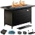 Ciays 43? Fire Pit Table with Glass Beads & Lid, CSA-Certified Gas Fire Pit with Cup Holders, Hanging Shelf & Nylon Cover, Large Outdoor Fire Pit for Patio/Porch/Deck, 60,000 BTU Heat Output, CIFPT9B