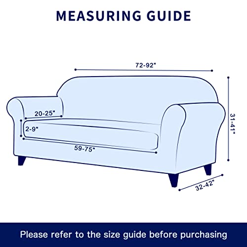 Subrtex Sofa Slipcover 2-Piece Jacquard Damask Couch Cover With Seat Cushion Stretch Furniture Protector For Armchair In Living Room For Kids, Pets (Large,Grayish Green), Grayishgreen #TOP4