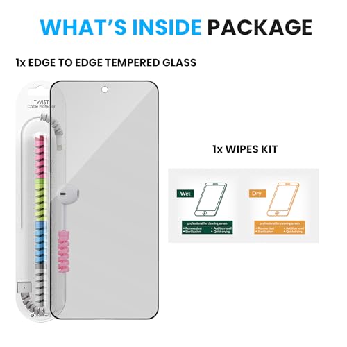 Image of FIRST MART Matte Anti-Glare Tempered Glass for Nothing Phone 3 Installation Kit | Military-Grade Gaming Screen Protector & Cable Guard | Edge to Edge Coverage | Black