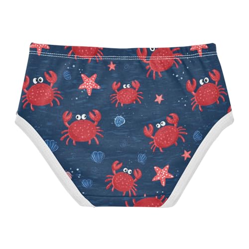 Wusikd Cute Red Crabs Girls' Underwear Cotton Starfish Blue Girls Briefs Soft Toddler Underwear 2T2