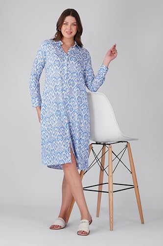Image of Midi Dress for Women | Rayon A-Line Dress with Pockets | Casual Western Dress for Women | Comfortable Everyday Wear