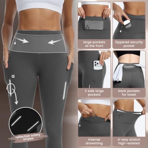 Image of Running Leggings for Women High Waisted Compression Pants for Yoga Workout