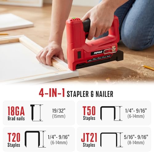 POPULO 4-in-1 Cordless Electric Staple Gun