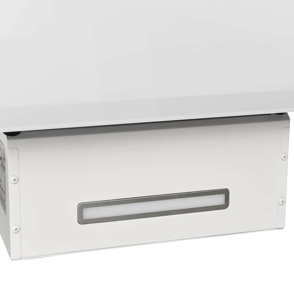 Dunstabzugshaube 90 cm aus Stahl und Hartglas Weiß leise mit 297 m³/h Abluft 3 Stufen LED-Beleuchtung Abluft Umluft geeignet platzsparend für Küche Kochinsel