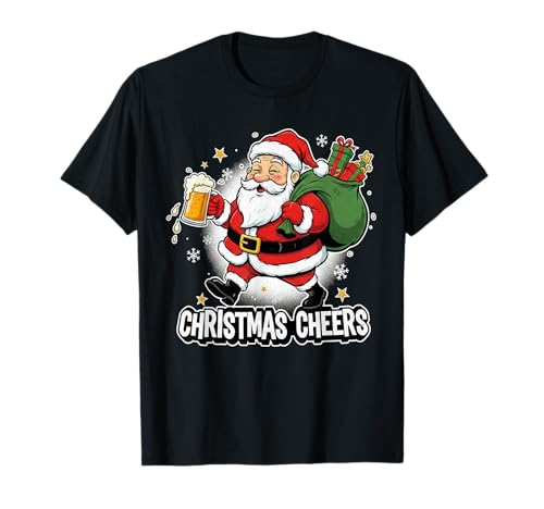 Tenue de Noël Nikolaus Spruch Cheers Bier Alkohol sauf T-Shirt