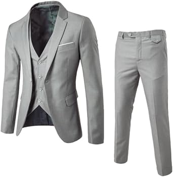 Mens Suits 3 Piece Slim Fit Shawl Collar Solid Jacket Vest Pants Wedding Daily Work Business Winter Tuxedo Set