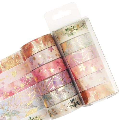 Image of Washi Tape Set - 6 Pcs Decorative Designer Tapes for Scrapbooking, Journals, DIY Crafts, Gift Wrapping And Creative Projects - Easy to Stick And Remove