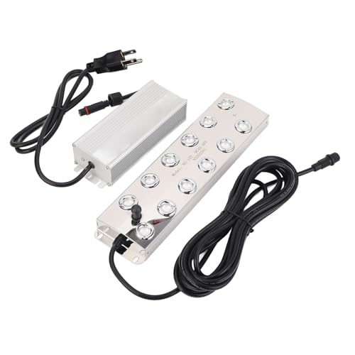Ultrasonic Water Pond Fountain Fogger 12 Heads 9L h Ultrasonic Water Proof Mist Maker with Float for Landscaping and Gardening Applications (US Plug)