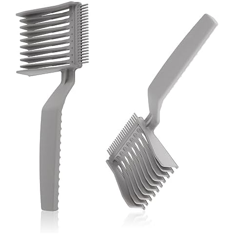 Patty Both Hair Clipper Combs, 2 PCS, Grey, Professional Flat Top, Ergonomic Curved Design, for Men Hair Salon or At Home Cover