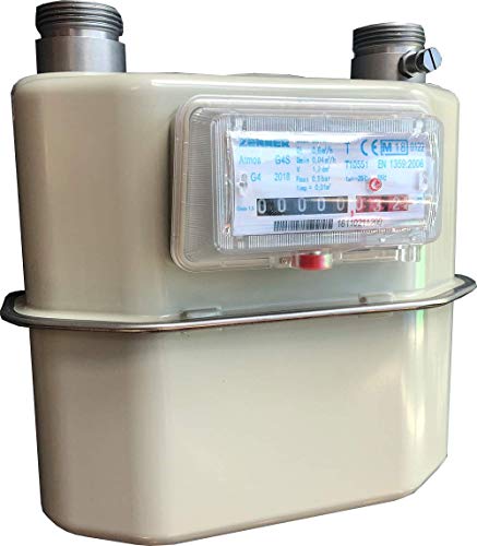 Zenner Atmos 1" BS746 G4 Diaphragm Gas Meter, UK Standard 152.4mm Centres, Qmax 6 m3/h