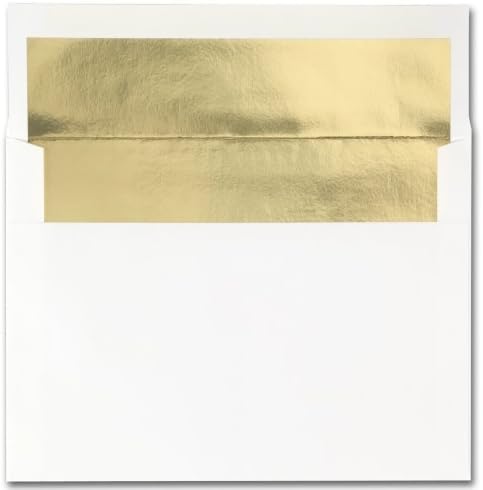Fine Impressions Hi White Envelopes with Gold Liner - A7 (5 1/4 x 7 1/4) 70 lb Text Vellum - 250 per Box
