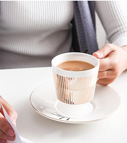 Klsamnm Ceramic Coffee Cups,Mirror Cup And Saucer,Girl Tea Cups And Saucers Sets,Reusable Coffee Cup,Porcelain Coffee Mugs Set,Reflection Coffee Cup,Great For Hot Drinks #TOP6