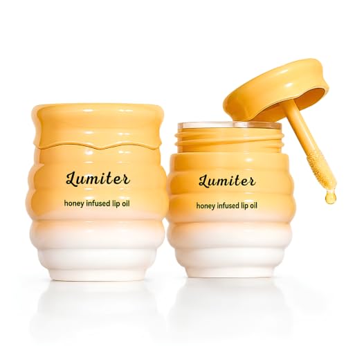 Image of Lumiter Honey Lip Oil 2PCS, Plumping Lip Gloss Clear, High Shine Finish