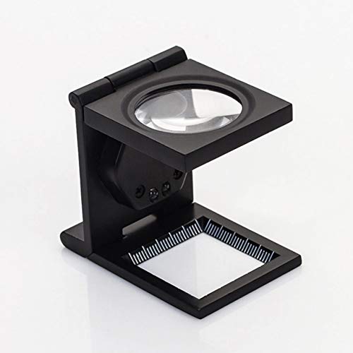 Lupa Escala Lupa Mesa Lupa 10X Lupa Pano Tecidos Têxteis Inspeção Lupa Escala Dobrável Com 2 Led - P