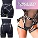 ROIEIIR Women Leather Sexy Punk Goth Leather Garter Body Harness BDSM Bondage Waist Leg Cage Beds Harness Garter Belt Erotic Lingerie Thigh Chain