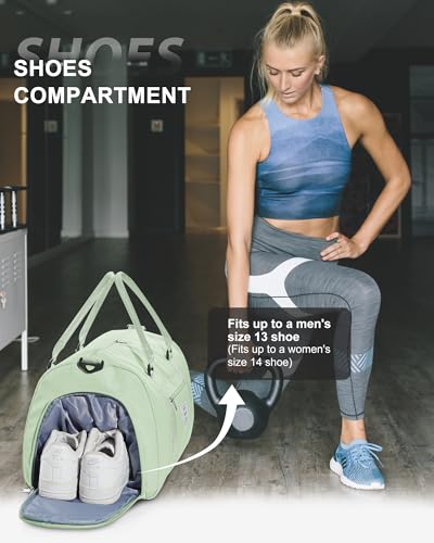 Image of Gym Bag Womens Mens with Shoes Compartment and Wet Pocket Travel Duffel Bags for Women for Plane Sport Gym Tote Bags Swimming Yoga Small Waterproof Weekend Overnight Carry on Bag Hospital Holdalls