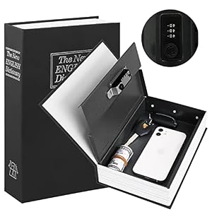 Kyodoled Buchtresor mit Zahlenschloss Black Large