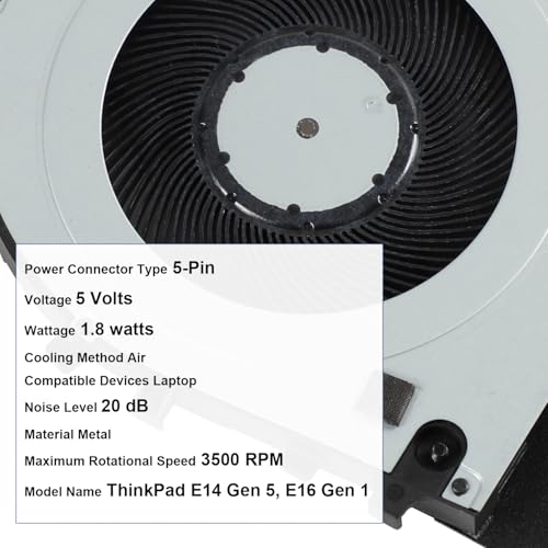 Ventilateur CPU ThinkPad E14 Gen 5 et E16 Gen 1 de rechange 5F10Z58260 - 7