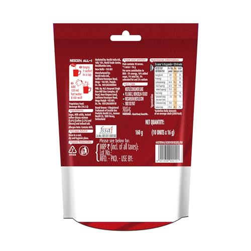Image of Nescafe All in 1 | Instant Hot Coffee Premix - Just Add Hot Water | 160g (10 Sachets*16g) (Pack of 3)