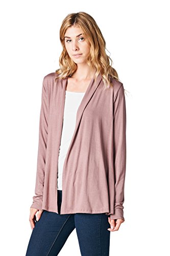 Image of Women Casual Open Front Long Sleeve Lightweight Softest Viscose Made from Bamboo Cardigan