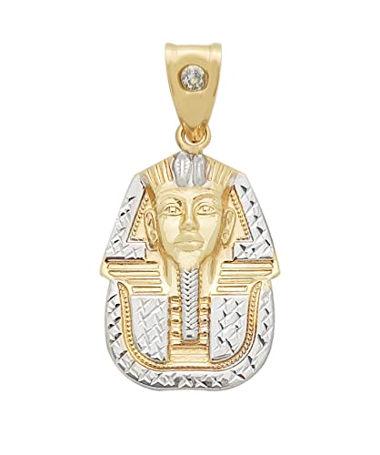 10k Yellow Gold Egyptian Pharaoh Pendant Gold Pharaoh Head Charm