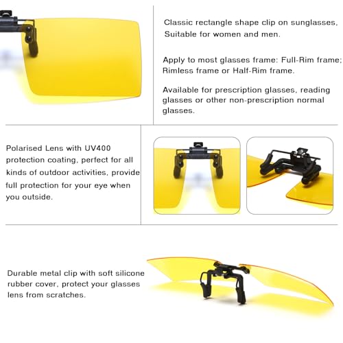 Long Keeper Rimless Clip On Sunglasses Square Polarized Sunglasses over Prescription Glasses for Women Men Filp Up Sunglasses4