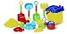 JustForKids Beach Toy Set, Summer Beach Fun Activity, Castle Bucket Sand Mold 16 Piece Set, Play Kit for Kids With Heavy Duty Reusable Mesh Bag