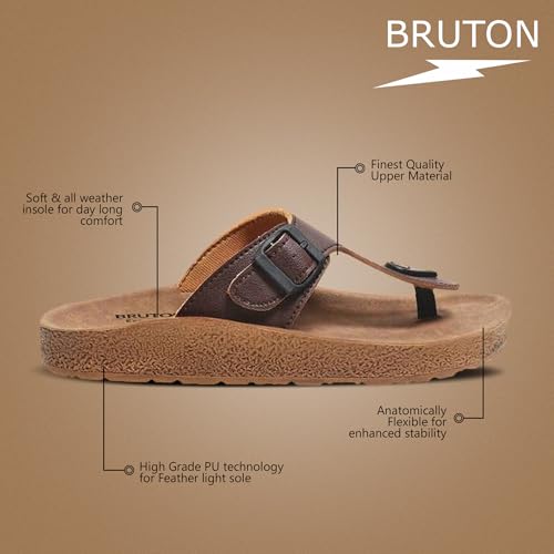 Image of BRUTON Stylish Men's Slippers | Comfortable, Lightweight & Anti-Skid | PU Material Casual Footwear for Office & Daily Use