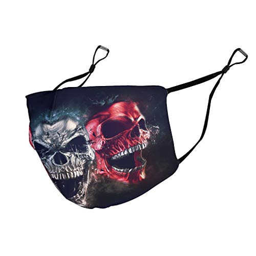 Preisvergleich Produktbild Youturnnow Totenkopf Mundschutz mit Ohrschlaufen Waschbar Wiederverwendbar Staubschutz für Staub White OneSize
