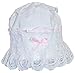 N'Ice Caps Baby Girls Bonnet White Lace Newborn Infant Toddler Sun Hat Special Occasion (Pink Ribbon White, 6 Months)
