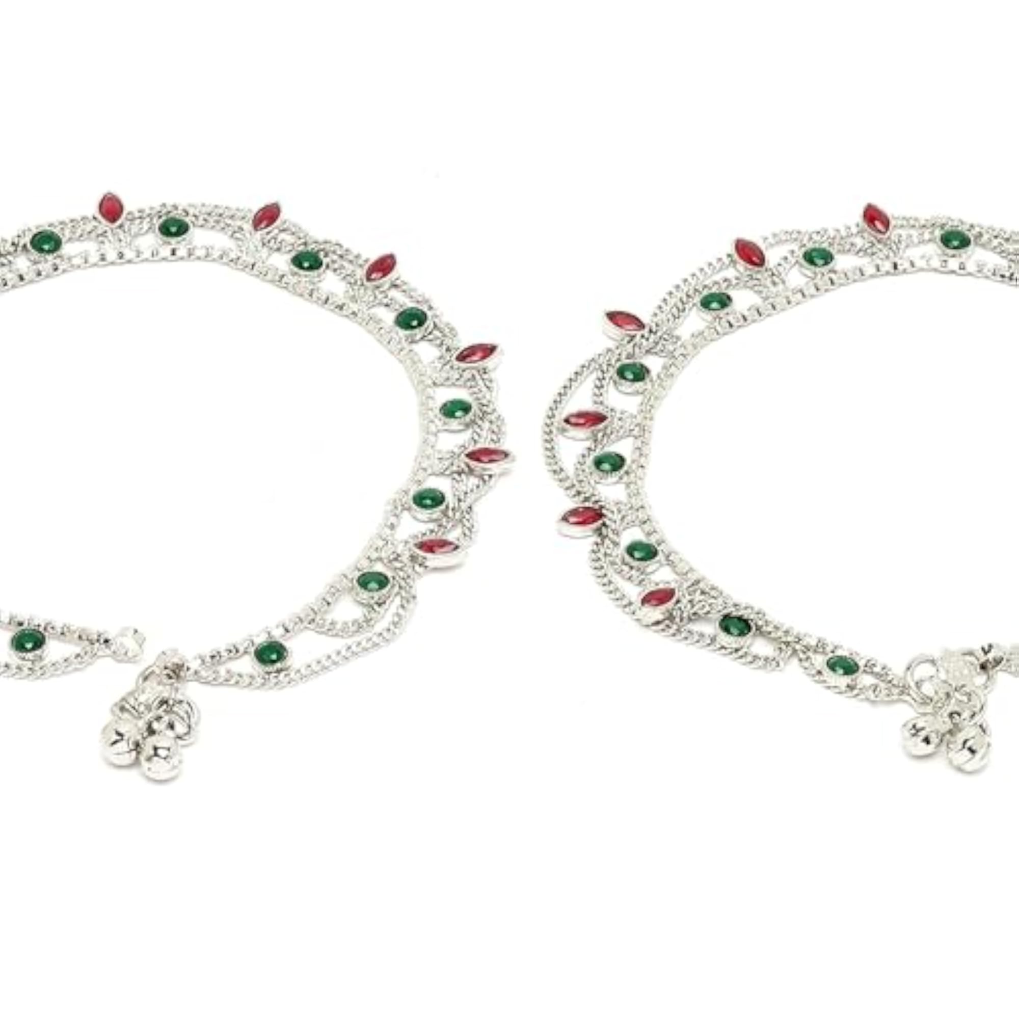 American Diamond Studded Copper Pair of Anklets Jewellery