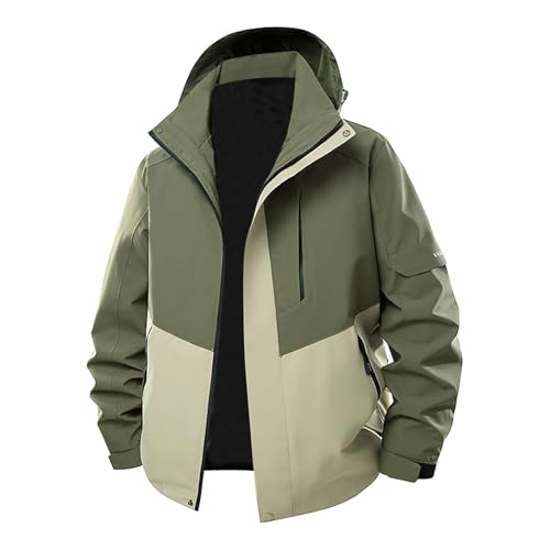 Mens Rain Jacket Waterproof Hooded Hiking Coat Outdoor Lightweight Windbreaker Jackets