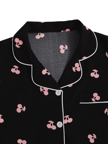 Image of Verdusa Pajamas For Women Set 2 Piece Summer Pajama Sets Cute Pjs Lounge Matching Button Shirt with Shorts